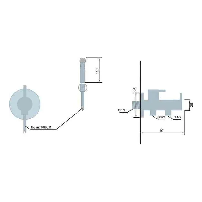 BIDE DE ENCASTRE AGUA FRIA CON CONEXIÓN DIRECTA A WC NESS