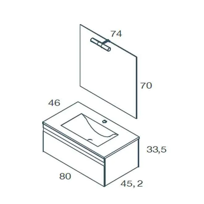 MUEBLE DE BAÑO NATALIA 1 CAJON 80