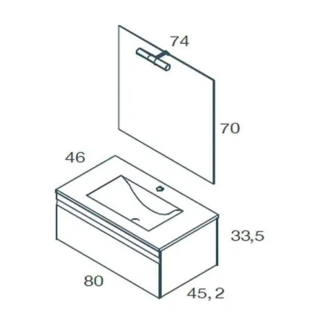 MUEBLE DE BAÑO NATALIA 1 CAJON 80