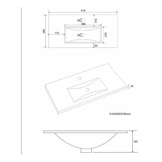 PLANO LAVABO ENCIMERA CLASSIC BAALNEO