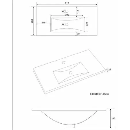 PLANO LAVABO ENCIMERA CLASSIC BAALNEO