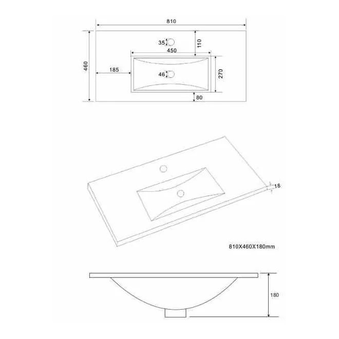 PLANO LAVABO ENCIMERA CLASSIC BAALNEO