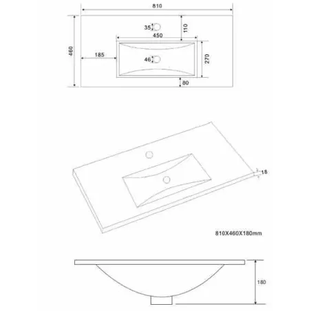 PLANO LAVABO ENCIMERA CLASSIC BAALNEO