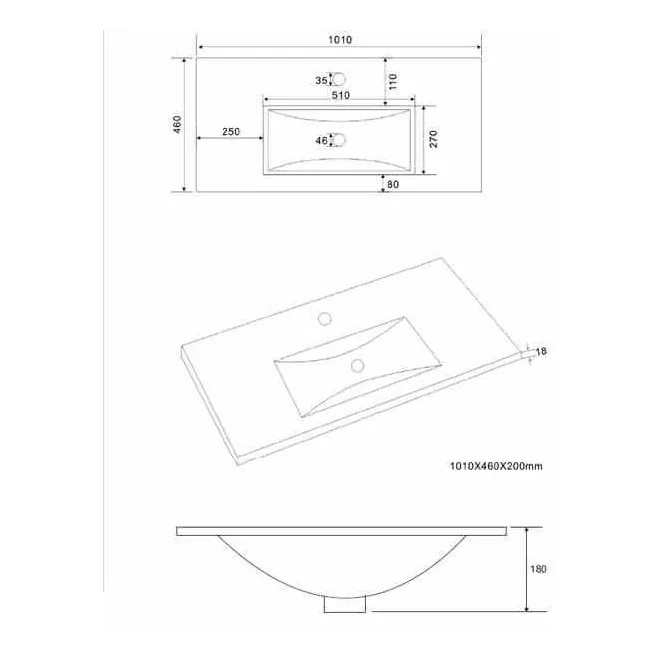 PLANO LAVABO ENCIMERA CLASSIC BAALNEO