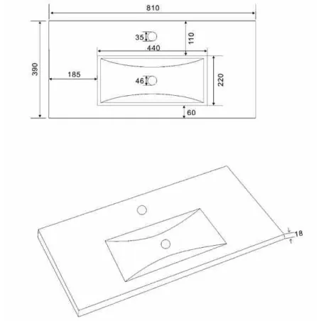 LAVABO INTEGRAL CERAMICO FONDO REDUCIDO