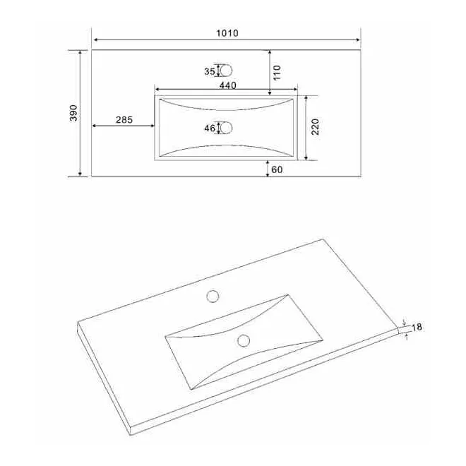 LAVABO INTEGRAL CERAMICO FONDO REDUCIDO