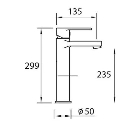 MONOMANDO LAVABO CAÑO ALTO MONACO