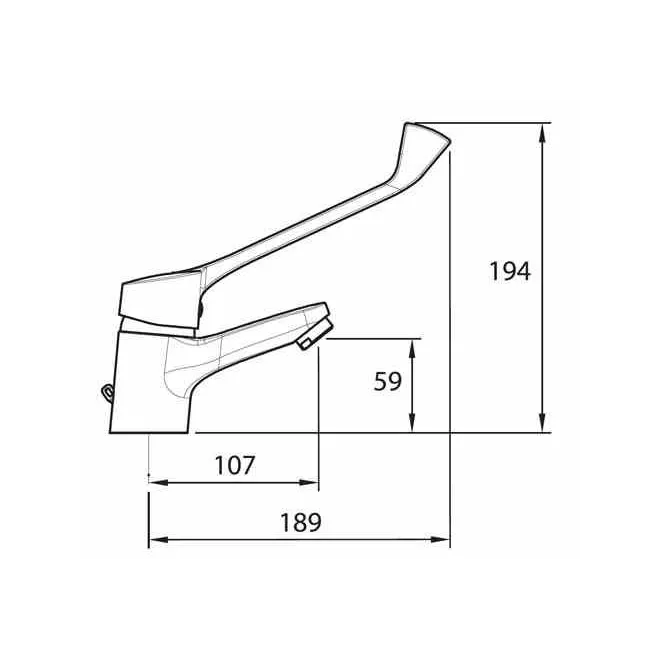 MONOMANDO LAVABO PALANCA MEDICA CAPRI EVO