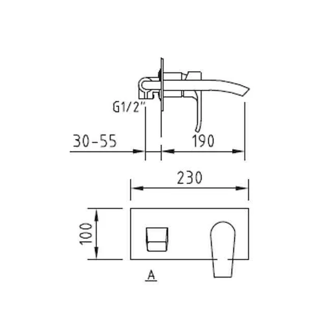 MONOMANDO LAVABO EMPOTRAR PISA