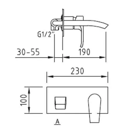 MONOMANDO LAVABO EMPOTRAR PISA