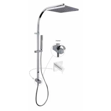 Comprar CONJUNTO DUCHA FIJA 250x250 Y MOVIL CUADRO TRES | Precios