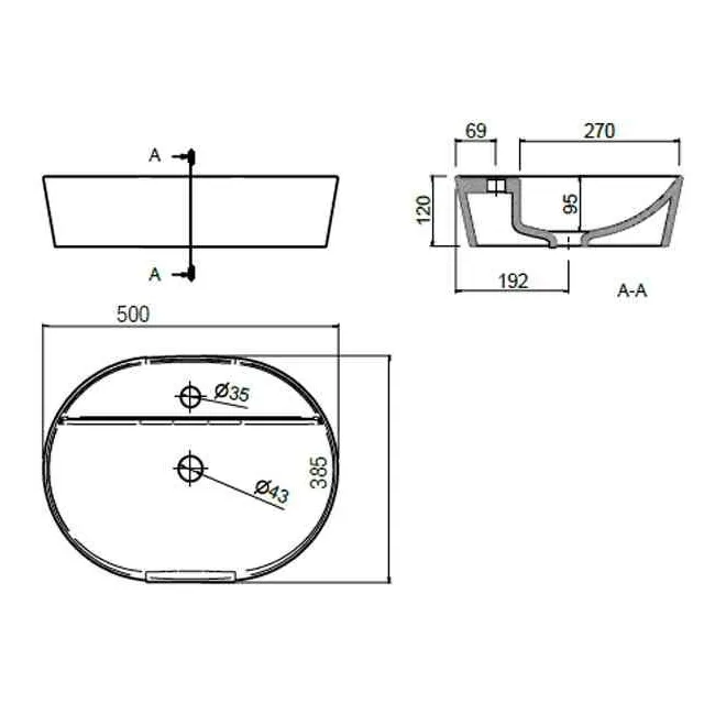 LAVABO SOBRENCIMERA VARMEGA 515