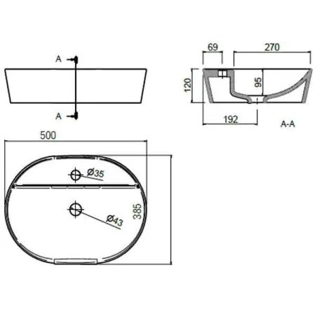 LAVABO SOBRENCIMERA VARMEGA 515