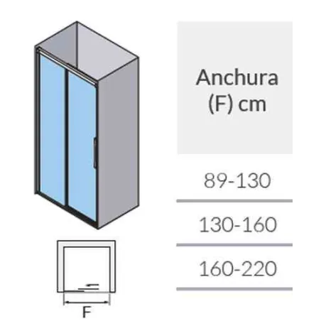 MAMPARA DUCHA FRONTAL CORREDERA HIT HI210