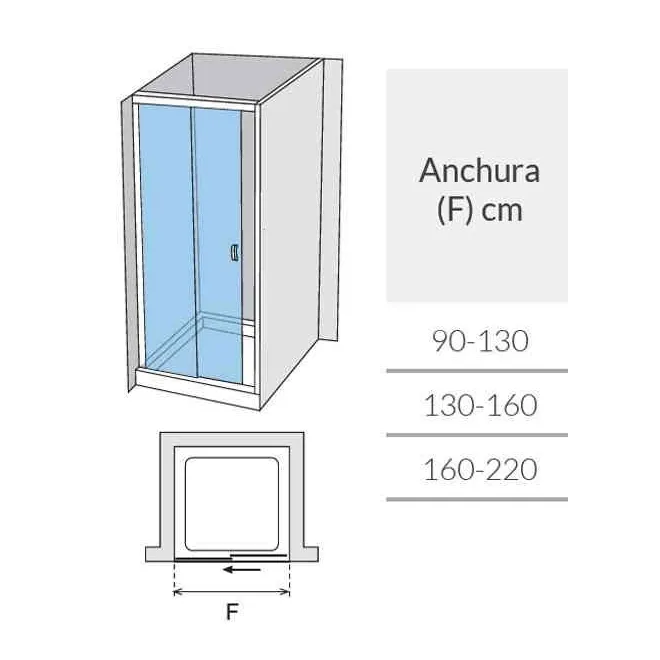 MAMPARA DUCHA FRONTAL CORREDERA  WIND WI210