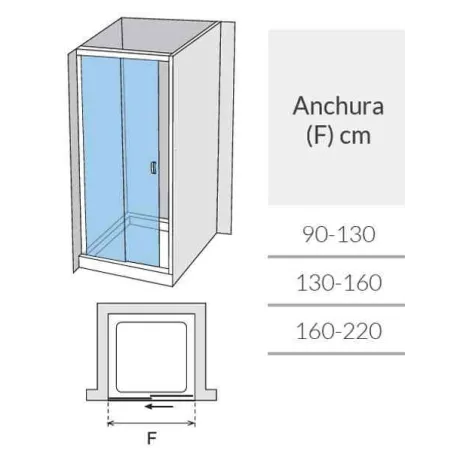 MAMPARA DUCHA FRONTAL CORREDERA  WIND WI210