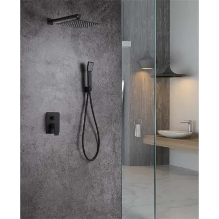 CONJUNTO DE DUCHA NEGRO MATE EMPOTRADO DUBLIN