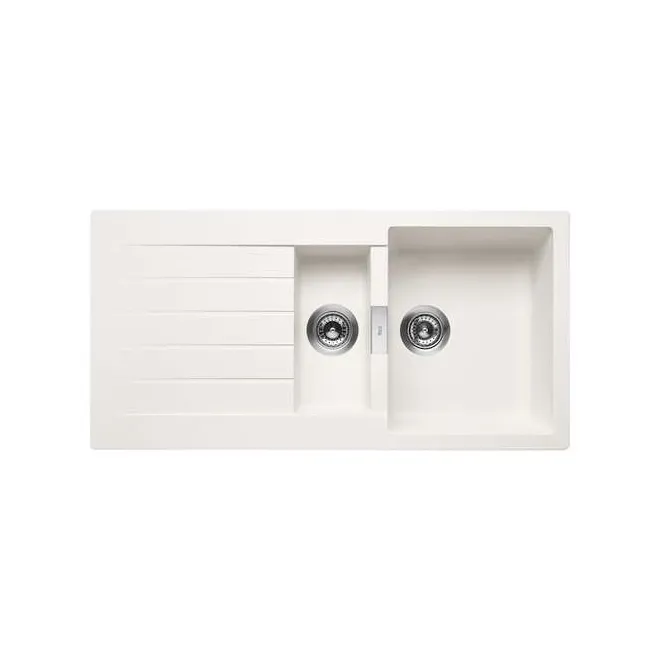 FREGADERO COCINA RECTANGULAR OSLO QUARZEX 2 CUBETAS 100X50