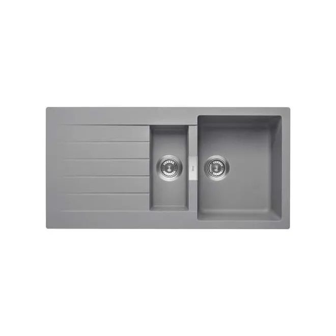 FREGADERO COCINA RECTANGULAR OSLO QUARZEX 2 CUBETAS 100X50