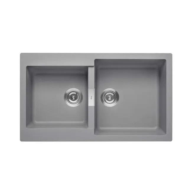 FREGADERO COCINA RECTANGULAR OSLO QUARZEX 2 CUBETAS 85X50