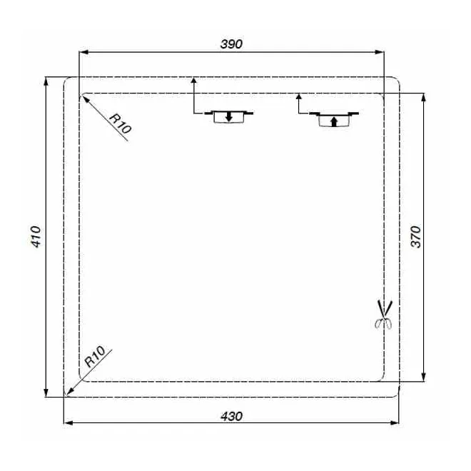 FREGADERO COCINA RECTANGULAR RIGA QUARZEX 1 CUBETA 45X43