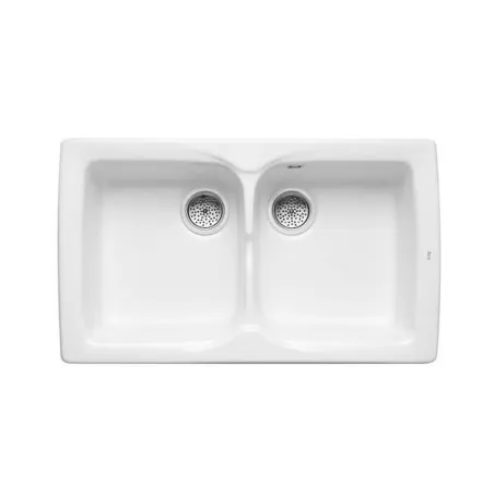 FREGADERO COCINA RECTANGULAR BEVERLY GRES 2 CUBETAS 84X50
