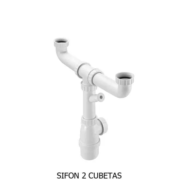 FREGADERO COCINA RECTANGULAR BEVERLY GRES 2 CUBETAS 84X50