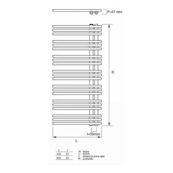 RADIADOR TOALLERO MITHOS EPSILON PLANO