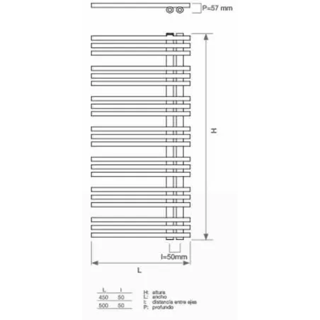 RADIADOR TOALLERO MITHOS EPSILON PLANO