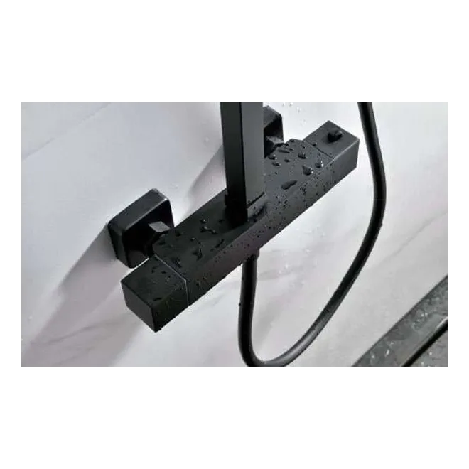 CONJUNTO DUCHA TERMOSTATICA VIGO NEGRO