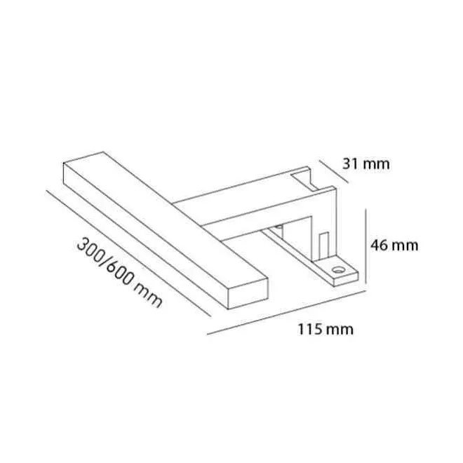APLIQUE DE BAÑO LED ROMA 30 NEGRO