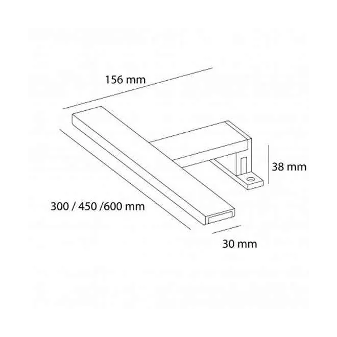 APLIQUE DE BAÑO LED LUXOR 45 NEGRO