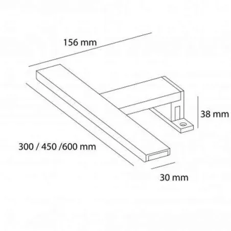 APLIQUE DE BAÑO LED LUXOR 60 NEGRO