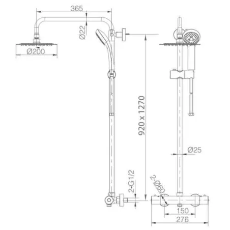 COLUMNA DE DUCHA TERMOSTATICA IMEX KENT