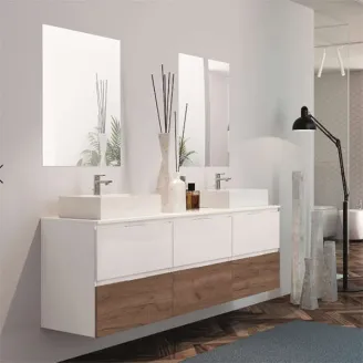 MUEBLE DE BAÑO SUSPENDIDO AINSA 6 CAJONES 180 CM