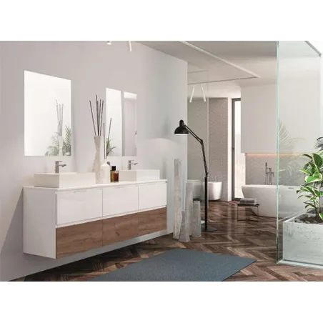 MUEBLE DE BAÑO SUSPENDIDO AINSA 6 CAJONES 180 CM