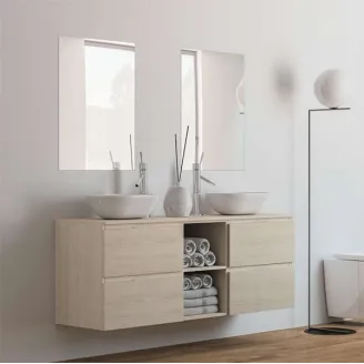 MUEBLE DE BAÑO SUSPENDIDO AINSA 4 CAJONES 150 CM