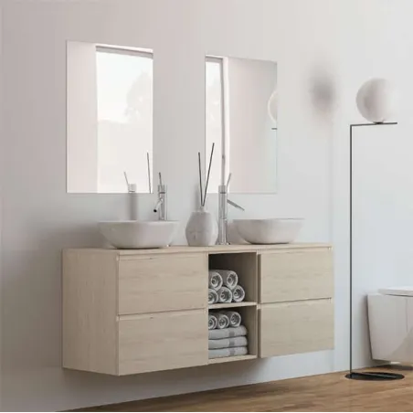 MUEBLE DE BAÑO SUSPENDIDO AINSA 4 CAJONES 150 CM