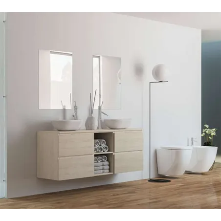 MUEBLE DE BAÑO SUSPENDIDO AINSA 4 CAJONES 150 CM