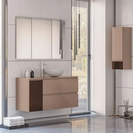 MUEBLE DE BAÑO SUSPENDIDO AINSA 2 CAJONES 1 PUERTA 120 CM