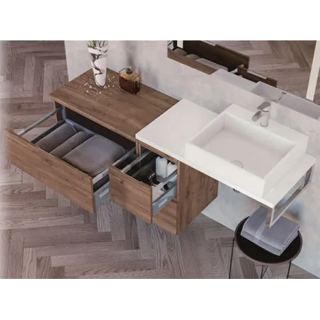 MUEBLE DE BAÑO SUSPENDIDO AINSA 4 CAJONES 160 CM