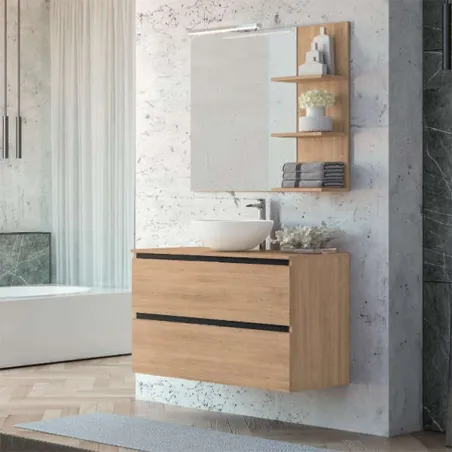 MUEBLE DE BAÑO SUSPENDIDO AINSA 2 CAJONES 80 CM