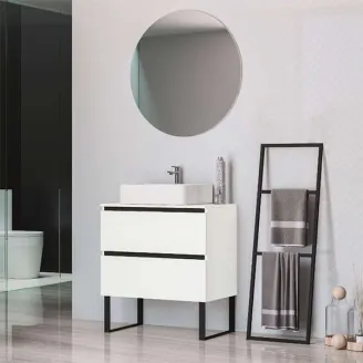 MUEBLE DE BAÑO MODERNO AINSA 2 CAJONES 80 CM CON PATAS