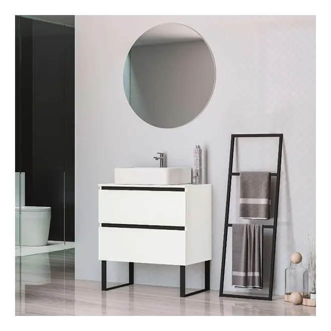 MUEBLE DE BAÑO MODERNO AINSA 2 CAJONES 80 CM CON PATAS