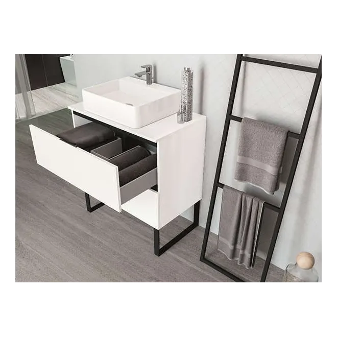 MUEBLE DE BAÑO MODERNO AINSA 2 CAJONES 80 CM CON PATAS