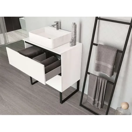 MUEBLE DE BAÑO MODERNO AINSA 2 CAJONES 80 CM CON PATAS