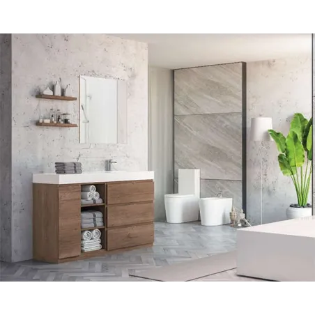 MUEBLE DE BAÑO MODERNO PRISTINA 3 CAJONES 1 PUERTA 130 CM
