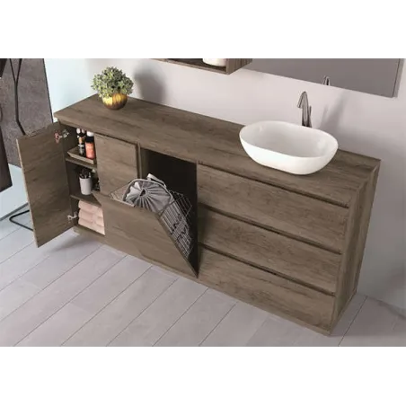 MUEBLE DE BAÑO MODERNO PRISTINA 3 CAJONES 3 PUERTAS 180 CM