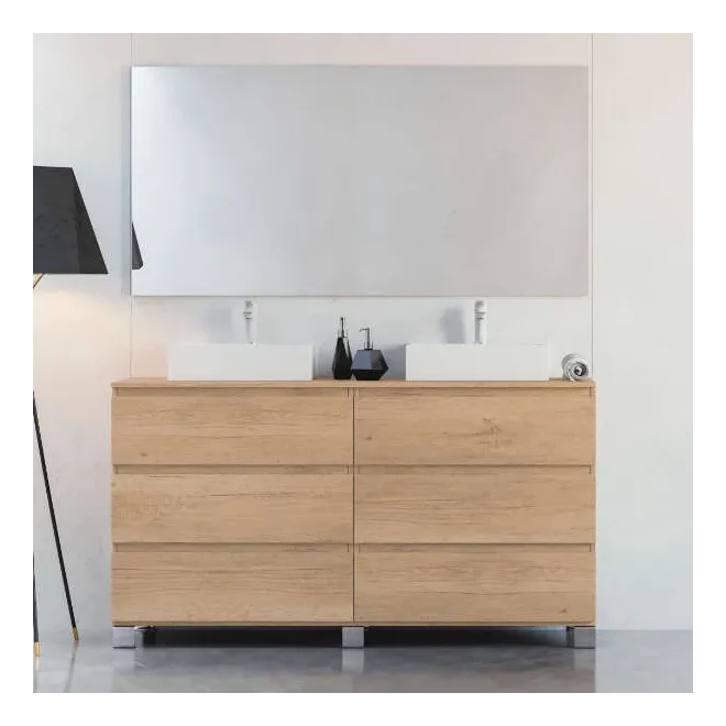 MUEBLE DE BAÑO MODERNO PRISTINA 6 CAJONES 140 CM CON PATAS