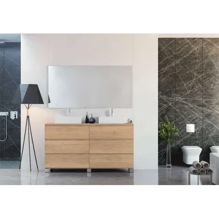 MUEBLE DE BAÑO MODERNO PRISTINA 6 CAJONES 140 CM CON PATAS